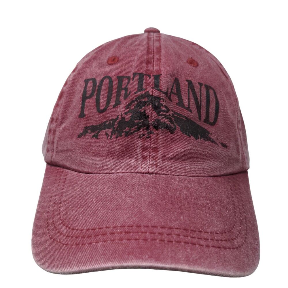 Portland Mountain Slideback Hat Red OSFA Adjustable HG 6 Panel